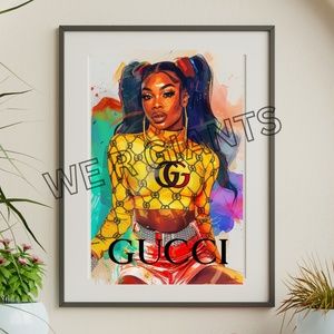 Gucci Pop Art Print 11x17 Wall Decor Urban Wall Art Hip Trendy Art By Denardai